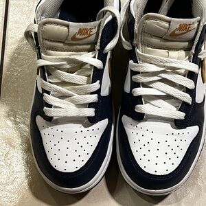 Nike Kids' Navy, White, and Gold Sneakers
